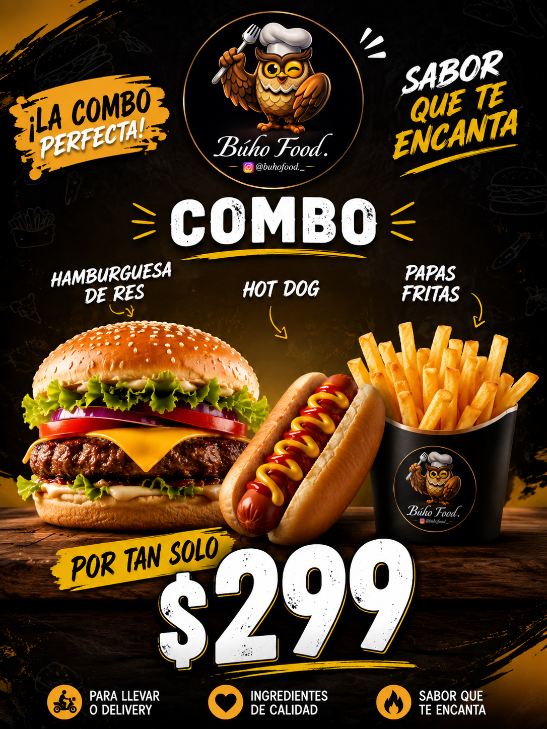 Oferta hamburguesa + Hot Dog 