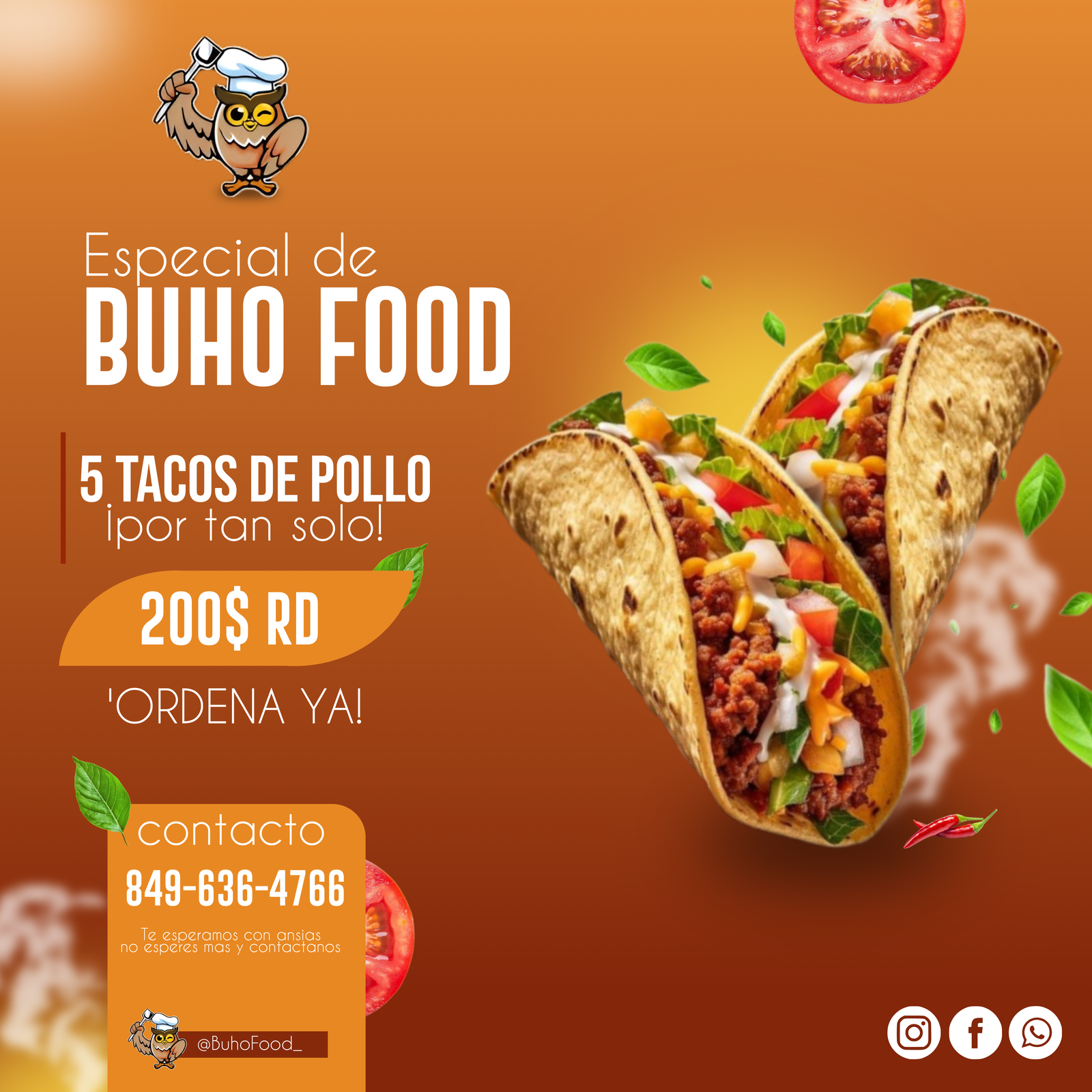 Oferta de tacos de pollo 